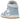 Jordan 1 Mid Denim sneakers i et klassisk sideprofil med blå denim-paneler, hvid læderbase, sorte snørebånd og karakteristisk Wings-logo