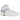 Air Jordan 1 Retro High Virgil Abloh Archive Alaska sneakers i en vinklet visning med hvidt læder, blåt swoosh og markant stikning ved hælen