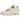 Air Jordan 4 Retro Metallic Gold sneakers set fra siden med hvid læderoverdel, guld-detaljer ved snørehullerne og synlig Air-enhed i hælen