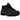 Nike Shox R4 Black sneakers i vinklet profil med perforeret sort overdel, ikoniske fjedre i hælen og detaljeret swoosh på siden.