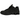 Nike Shox R4 Black sneakers i profil med glat sort læderoverdel, ikoniske affjedringssøjler i hælen og klassiske sorte snørebånd.