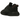 Adidas Yeezy Boost 350 Pirate Black (2023) sneakers i vinklet visning med sort Primeknit-overdel, snørebånd og karakteristisk ribbet mellemsål