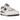 New Balance 550 Aime Leon Dore Purple sneakers set fra siden med hvid læderoverdel, lilla detaljer og gulnet sål for et vintage udseende.