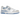 New Balance 550 White Blue Haze Rain Cloud sneakers set fra siden med hvide læderdetaljer, blå nuancer og klassisk mellemsål i gummi