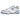 New Balance 550 White Blue Haze Rain Cloud sneakers set fra siden med hvide læderoverdele, blå detaljer og den klassiske basketball-silhuet