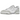 New Balance 550 White Summer Fog sneakers i en skrå vinkel, der viser det hvide læderdesign med grå detaljer og klassisk N-logo på siden.