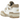 New Balance 550 White Incense Driftwood sneakers i skrå profil, med overdel i hvidt læder og detaljer i lysebrun ruskind ved hælen og logoet.