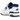 New Balance 550 White Blue sneakers i profil, viser hvid læderoverdel med blå logo-detaljer og en retro-inspireret gummisål.