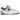 New Balance 550 Dark Grey sneakers set fra siden med hvid læderoverdel, grå ruskinddetaljer, perforerede sider og klassisk gummisål