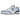 New Balance 550 White Carolina Blue sneakers set fra siden med hvid læderoverdel, lyseblå detaljer og klassisk N-logo på siden