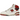 New Balance 650R Aime Leon Dore White Red sneakers set fra siden med hvid læderoverdel, røde detaljer og den klassiske tykke gummisål