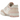 New Balance 550 White Pink sneakers i vinklet profil med hvid læderoverdel, pink detaljer og klassisk N-logo på siden