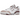 New Balance 550 White Scarlet sneakers set fra siden med hvid læderoverdel, røde accenter og karakteristisk perforeret sidepanel.