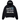 Broken Planet Sky Walking Hoodie Midnight Black sneakers front view med grafisk motiv af en jordklode på brystet og hættetrøjens sorte finish