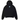 Broken Planet Sky Walking Hoodie Midnight Black sweatshirts i frontview med hvidt planetprint på brystet og hætte med snoretræk