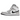 Air Jordan 1 Mid Light Smoke Grey sneakers set fra siden med hvide og grå læderpaneler, sort Swoosh og hvid mellemsål