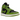 Air Jordan 1 Mid Altitude Green sneakers i sideprofil, med en hvid læderbase, sort swoosh og levende grønne detaljer på hælen og anklen.