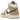 Air Jordan 1 Mid SE Desert Sail sneakers i profil med en kombination af beige læder og ruskind samt en ikonisk hvid mellemsål og Nike logo