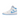 Air Jordan 1 Mid UNC sneakers set fra siden med hvide læderpaneler, lyseblå detaljer og klassisk sort Swoosh på siden