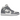 Air Jordan 1 Mid Stealth sneakers i vinklet profil med hvidt læder, grå overlejringer og sort Air Jordan wings-logo på siden