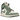 Air Jordan 1 Mid Jade Smoke sneakers set fra siden med hvide og grønne læderpaneler, sort Swoosh og hvid mellemsål
