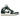 Air Jordan 1 Mid Oxidised Green sneakers set fra siden med hvid læderbase, dybgrønne overlays og en klassisk sort swoosh detalje.