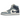 Air Jordan 1 Mid Diffused Blue sneakers i profil, fremstillet i blåt og hvidt læder med hvid mellemsål, sort swoosh og klassisk snøresystem.