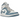 Air Jordan 1 Mid UNC 2022 sneakers set fra siden med lyseblå og hvide læderpaneler, hvid mellemsål og klassisk blå swoosh-detalje