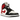 Air Jordan 1 Mid Gym Red Off Noir sneakers i profilvisning med sorte og røde læderpaneler, klassisk Swoosh-logo og hvid mellemsål med detaljer