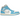 Air Jordan 1 Mid Dark Powder Blue White Sail Neutral Grey sneakers i profil med hvid læderbase, blå stafferinger og klassisk Nike swoosh.