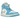 Air Jordan 1 Mid Dark Powder Blue White Sail Neutral Grey sneakers set fra siden med hvidt læder, lyseblå detaljer og klassisk Nike Swoosh