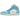 Air Jordan 1 Mid Dark Powder Blue White Sail Neutral Grey sneakers set fra siden med hvid læderbase, blå stafferinger og hvid mellemsål