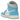 Air Jordan 1 Mid Dark Powder Blue White Sail Neutral Grey sneakers set fra siden med hvide paneler, blå Swoosh og klassisk gummisål