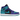 Air Jordan 1 Mid Black Grape sneakers i vinklet profil, viser læderoverdel i sort og lilla farver med hvid mellemsål og ikonisk Swoosh-logo.
