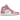 Air Jordan 1 Mid Elemental Pink Iced Carmine sneakers set fra siden med pink overdel, hvid læderbase og matchende hvid mellemsål og snørebånd