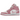 Air Jordan 1 Mid Elemental Pink Iced Carmine sneakers set fra siden med pink læderoverdel, hvide paneler og klassisk hvid mellemsål