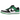 Nike SB Dunk Low Classic Green sneakers set fra siden med hvide læderdetaljer, sorte swoosh-logoer og grønne læderoverlag på sålen