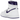 Air Jordan 1 Retro High Court Purple sneakers sideprofil med hvide læderpaneler, lilla detaljer ved hælen og sort Nike Swoosh logo.