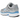 Nike P-6000 Metallic Silver University Blue sneakers i sideprofil med metallisk sølvfarvet mesh-overdel, blå swoosh og hvid mellemsål