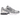Nike Air Zoom Spiridon Cage 2 Metallic Silver sneakers set fra siden med skinnende sølvoverdel, åben Air-enhed og hvid sål
