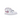 Nike SB Dunk Low Parra sneakers i en vinklet profil med hvid overdel, detaljeret mønster, rød swoosh og lyserød ydersål.