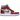 Air Jordan 1 High Zoom Air CMFT Team Red sneakers set fra siden med hvid læderbase, dyb røde paneler, sort swoosh og hvid gummisål
