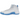 Air Jordan 12 Retro Melo sneakers sideprofil med hvidt læderoverdel, gyldne snørebøjler og ikonisk rillet design langs den hvide gummisål