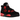 Air Jordan 4 Retro Red Thunder sneakers set fra siden med sort nubuck-overdel, røde detaljer ved mellemsål og snørebånd, samt synlig Air-enhed