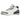 Air Jordan 3 Retro Midnight Navy sneakers i en vinklet visning med hvidt læder, elefantprintdetaljer og en markant navyblå mellemsål.