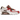 Nike Air Max 90 NRG Bacon 2021 sneakers set fra siden med rødlig læderoverdel, pink swoosh, mellemsål i creme og synlig Air-enhed i hælen