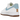 Nike Air Force 1 Indigo sneakers i en klassisk profilvisning med hvid overdel, detaljer i indigoblå lærred og en ren hvid sål