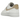 Nike Air Force 1 Low 07 Essential White Beige sneakers i profil med beige swoosh, hvid læderoverdel og en klassisk hvid mellemsål.