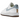 Nike Air Force 1 Low 07 LV8 Indigo sneakers i en vinklet profil med hvid overdel, detaljer i indigo blå canvas og en klassisk hvid gummisål.