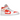 Air Jordan 1 Mid SE Bright Citrus sneakers set fra siden med hvidt læder, orange detaljer, sort Swoosh og hvide snørebånd